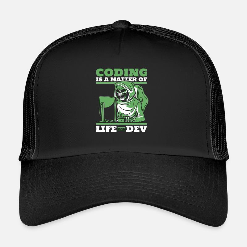 Developer Coder Programmer Skeleton Trucker Cap