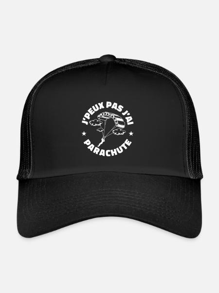 J'peux pas j'ai parachute - Casquette trucker  - noir/noir - Devant