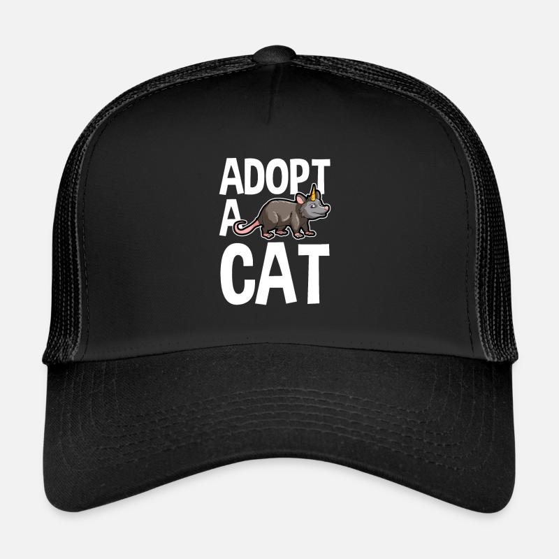 Possum design for opossum lovers and possum - Trucker Cap - black/black