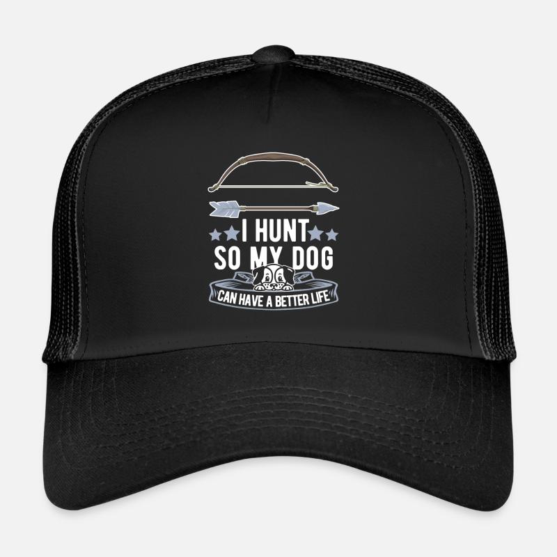 Bogenjagd Bogenjäger Hund - Trucker Cap - Schwarz/Schwarz