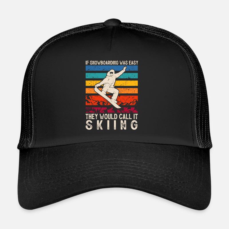 Snowboarder, Snowboarden - Trucker Cap - Schwarz/Schwarz