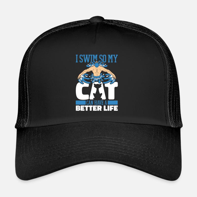 Natation Nageur Chat Casquette trucker 