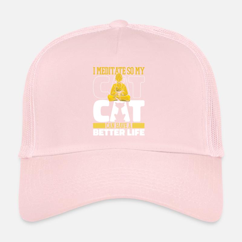 Meditation Meditate Cat Trucker Cap