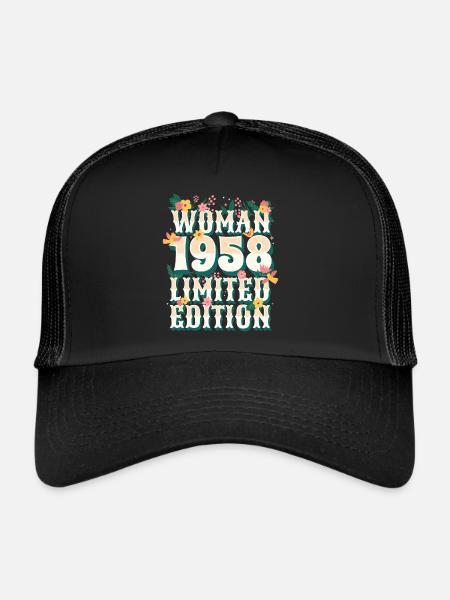 Birthday Woman born in 1958 Woman 65 years old - Trucker Cap - black/black - Front