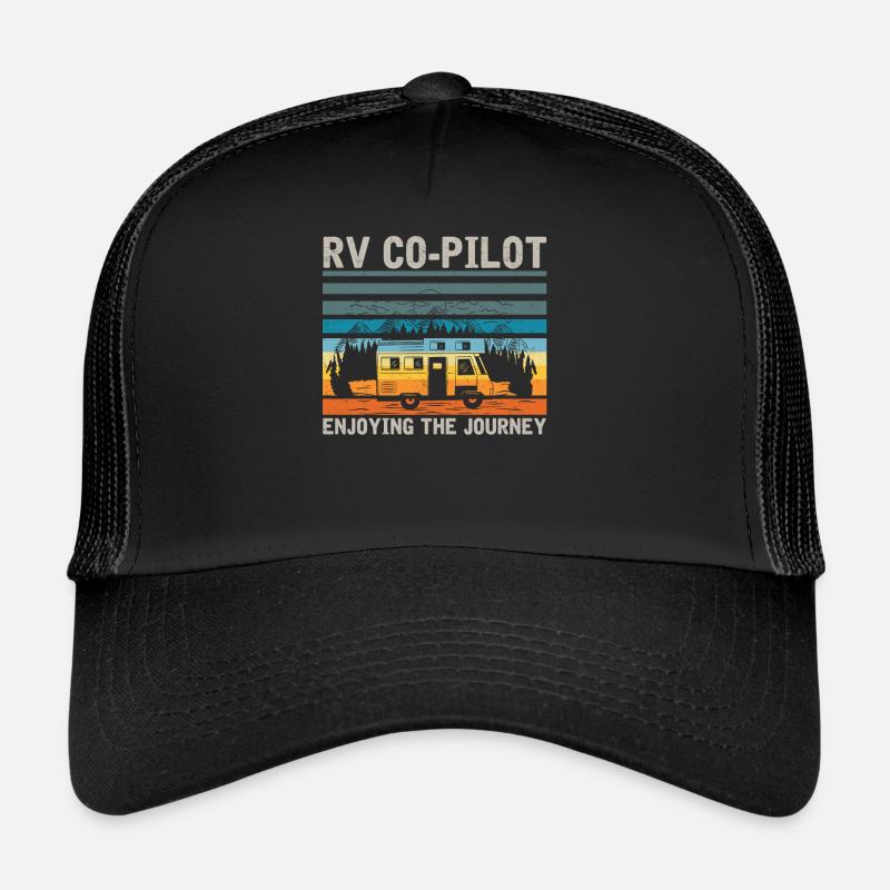 Motorhome camping, RV - Trucker Cap - black/black