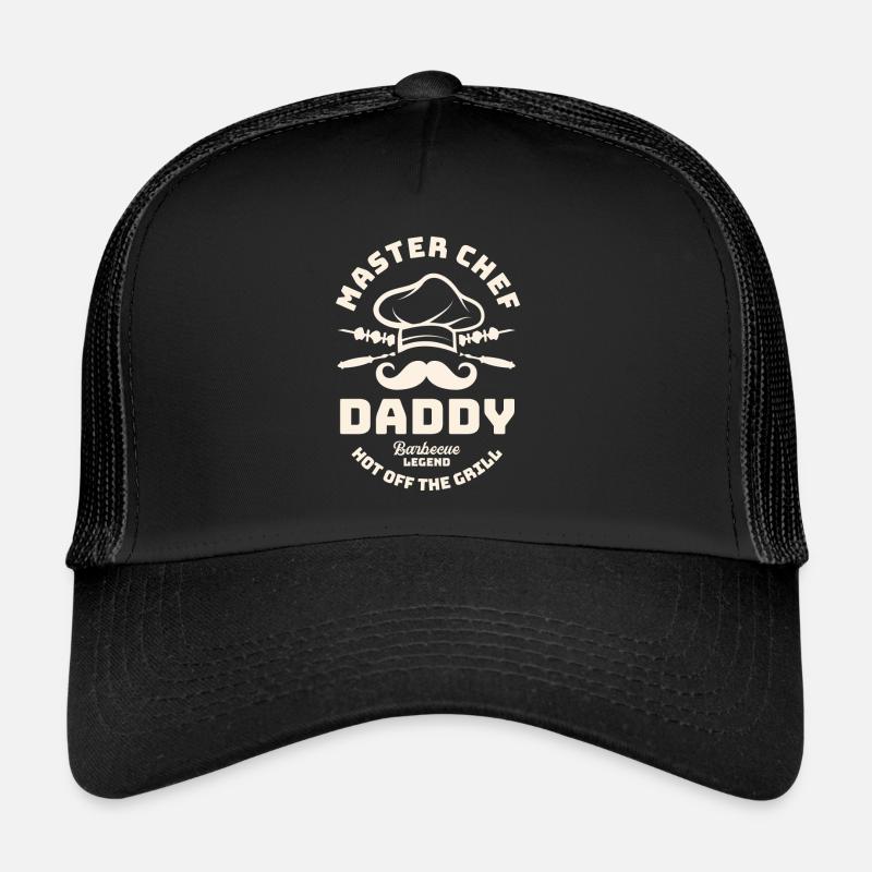 Vatertag - Dad Master Chef Daddy Barbeque Lege - Trucker Cap - Schwarz/Schwarz