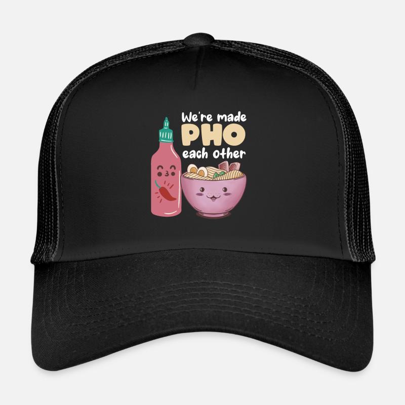 Pho l’un l’autre Soupe de nouilles Relation Soupes d’amour - Casquette trucker - noir/noir