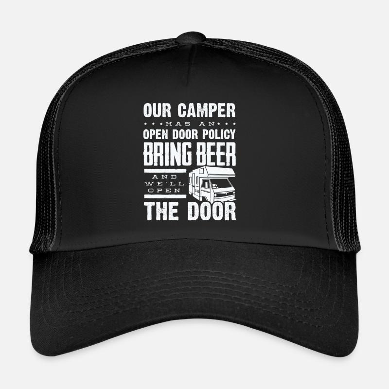 Wohnmobil, Wohnmobil, Wohnmobilcamping - Trucker Cap - Schwarz/Schwarz