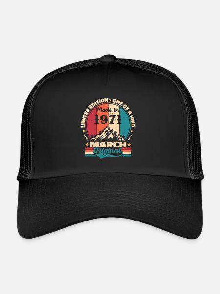 March 1971 | Aged Perfectly - Casquette trucker  - noir/noir - Devant