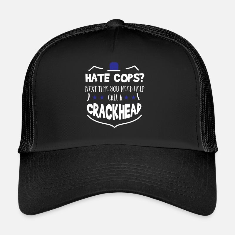 Polizeibeamter Uniformkostüm - Trucker Cap - Schwarz/Schwarz