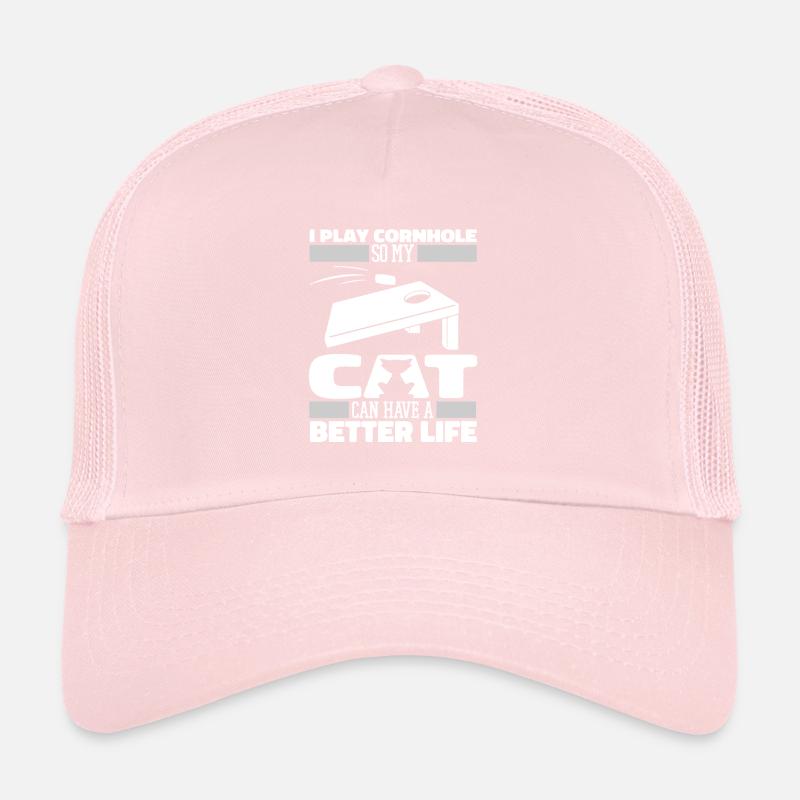 Cornhole Blind Hole Game Cat Casquette trucker 