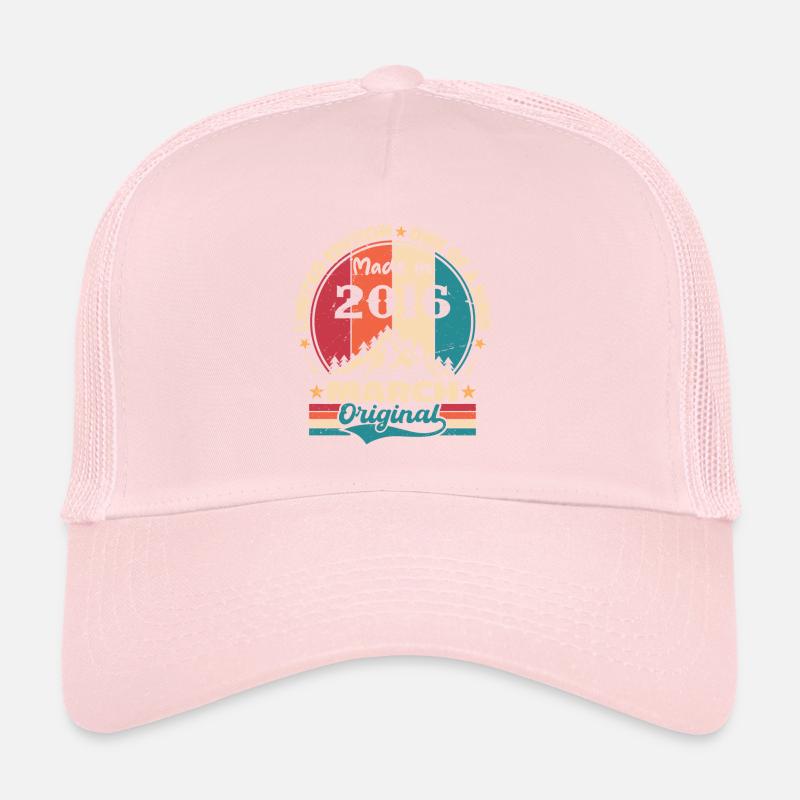 Anniversaire Vintage Né(e) en Mars 2016 Casquette trucker 