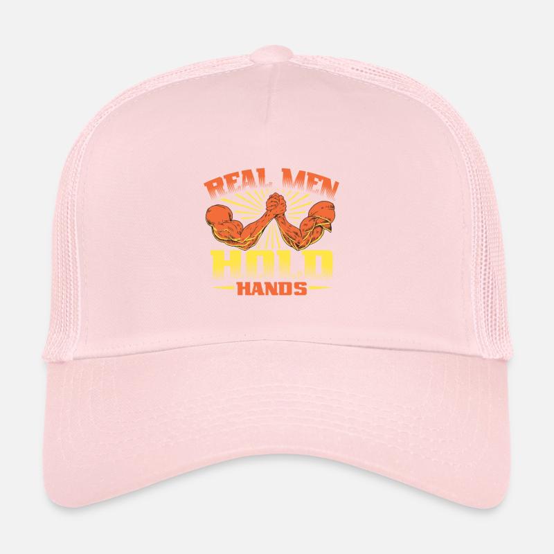 De vrais hommes se tiennent la main - bras de fer Casquette trucker 