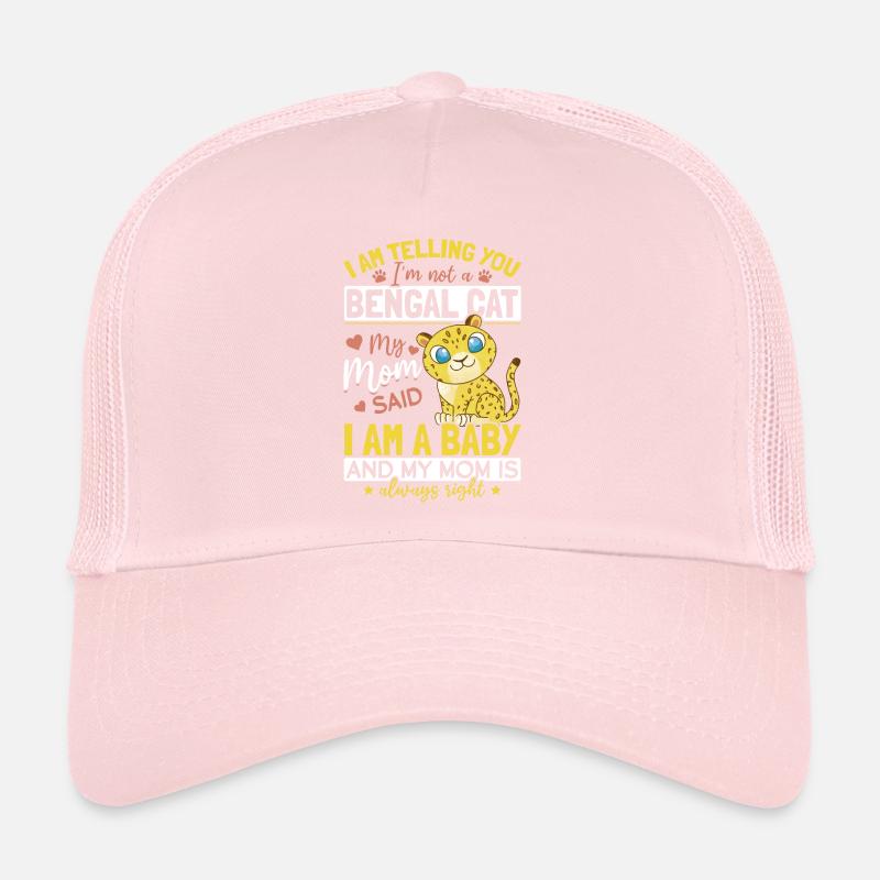 Maman chat du Bengale dit que bébé chaton de race de chat Casquette trucker 