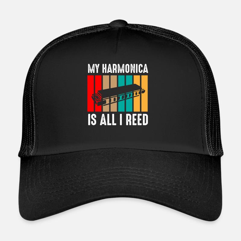 Harmonica player, Harmonica music Trucker Cap