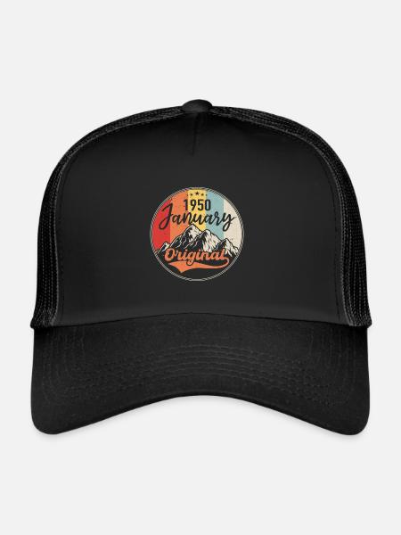 Les légendes sont nées en janvier 1950 - Casquette trucker  - noir/noir - Devant