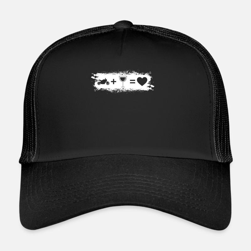 Grunge Rectangle - Herz - Wein - Motorrad - Trucker Cap