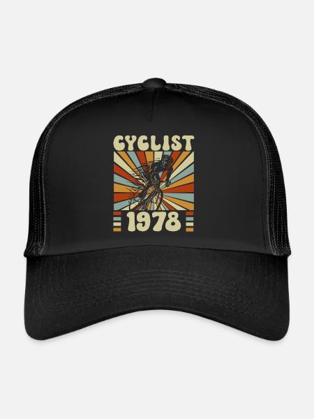 Fête Cycliste Né En 1978 45 Ans Anniversaire - Casquette trucker  - noir/noir - Devant