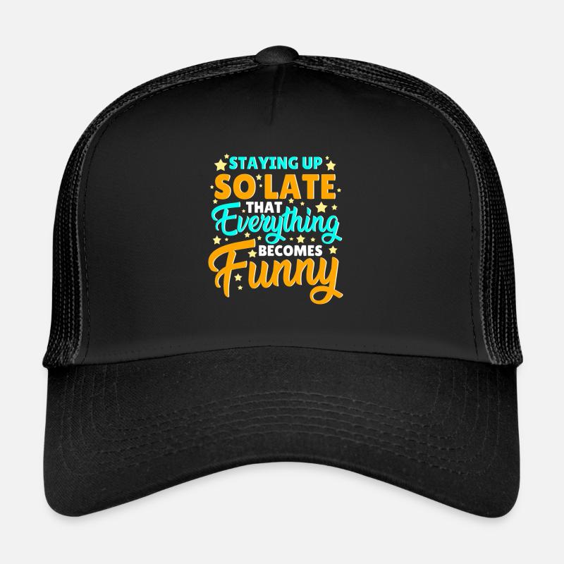 Schlafen Schlaf Langschläfer Spruch Trucker Cap