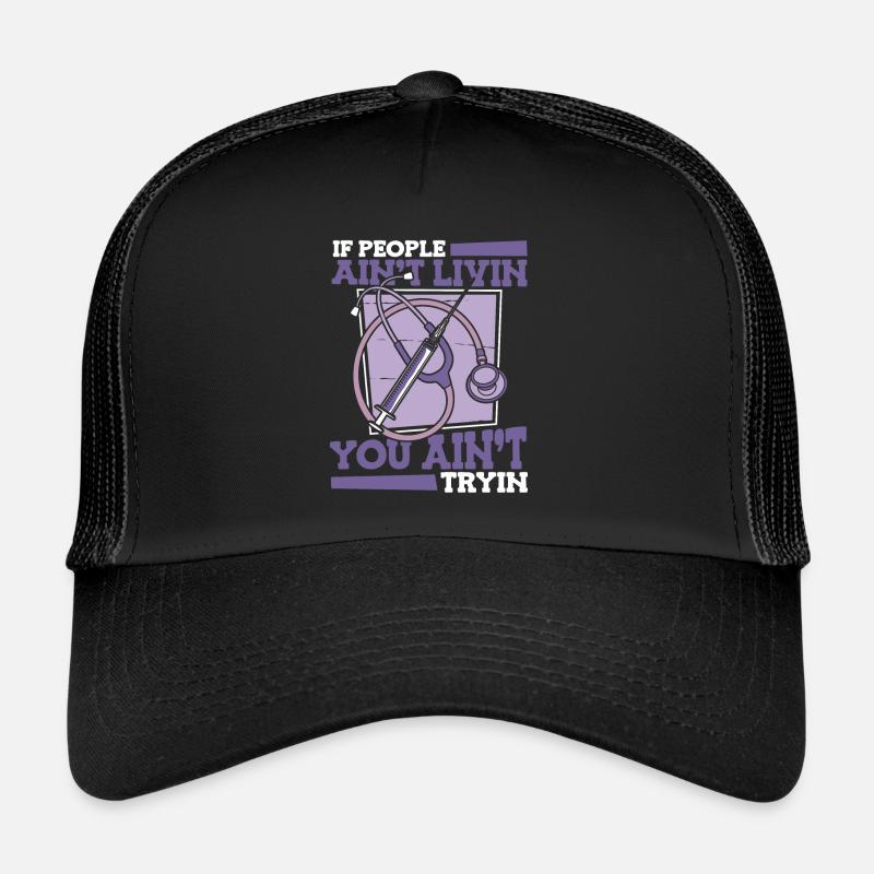 Stéthoscope infirmier - Casquette trucker  - noir/noir