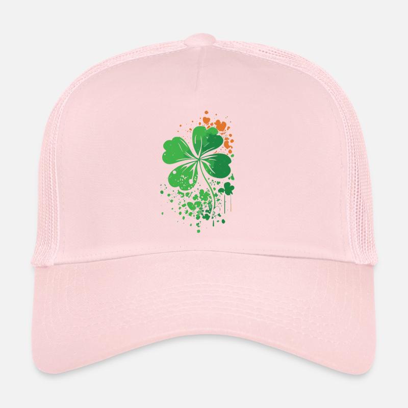 4-blättriges Kleeblatt St. Patrick's Day Farbspritzer Trucker Cap