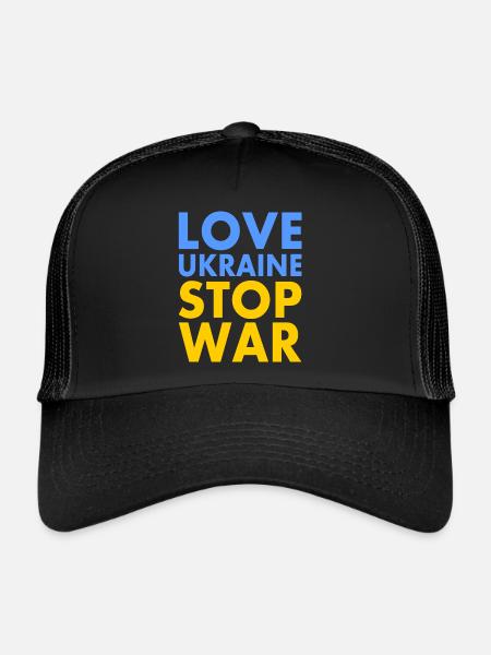 Love ukraine stop war - Trucker Cap - black/black - Front