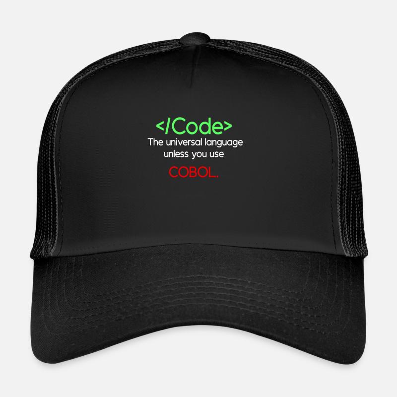Funny Cobol Code Design Trucker Cap