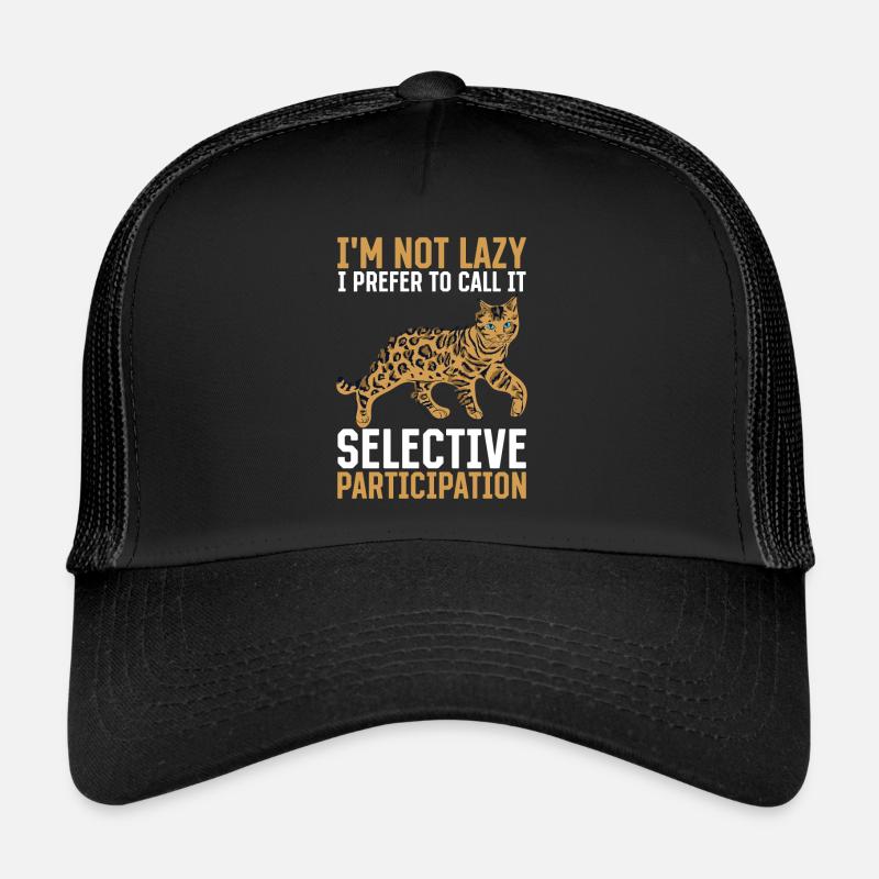 Cat Selective Participation Stubentiger Geschenk - Trucker Cap - Schwarz/Schwarz