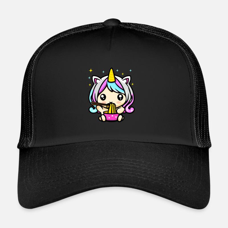 Süßes Kawaii Einhorn Essen Ramen Nudeln Kinder Trucker Cap