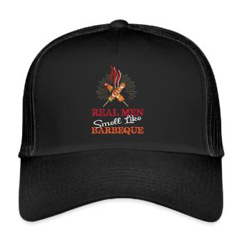 Lustiger Grill-Spruch I Grillen Motiv - Trucker Cap - Schwarz/Schwarz - Vorne