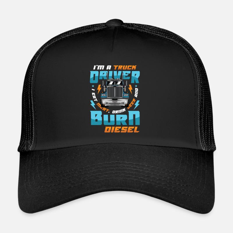 Truck driver eats meat and drinks beer Trucker Cap