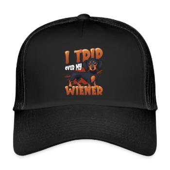 Ich Stolpere Über Meinen Wiener Hund - Trucker Cap - Schwarz/Schwarz - Vorne