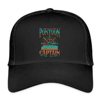 Ponton bateau, capitaine ponton - Casquette trucker  - noir/noir - Devant