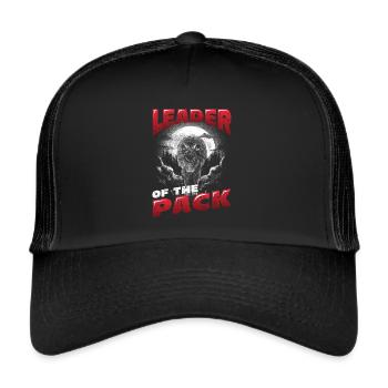Chef de la meute, Maman Loup hurle à la lune - Casquette trucker  - noir/noir - Devant