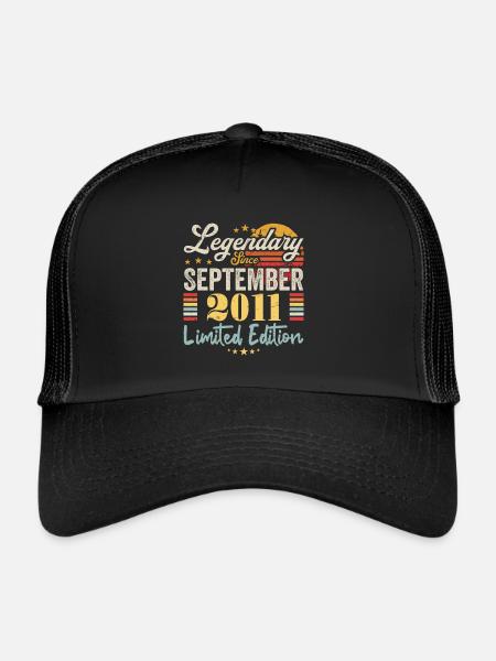 Légende Septembre 2011 Anniversaire Cadeau 2011 - Casquette trucker  - noir/noir - Devant