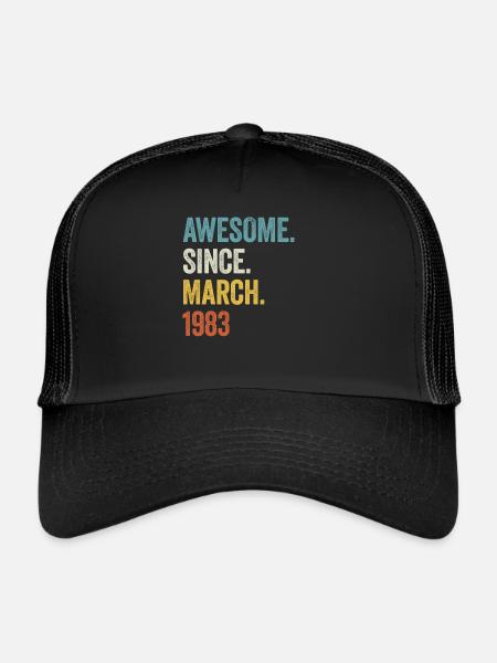 40 Years Awesome Since March 1983 40th Birthday - Trucker Cap - black/black