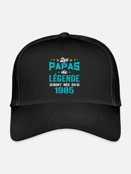 Les Papas De Légende Née En 1985 | Fête Des Pères - Casquette trucker  - noir/noir - Devant