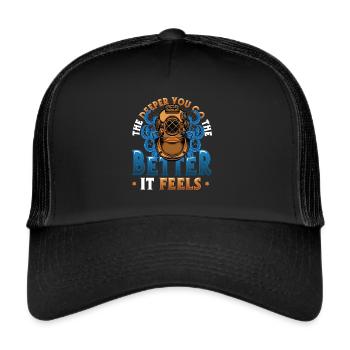 Tiefseetaucher, Gerätetauchen - Trucker Cap - Schwarz/Schwarz - Vorne
