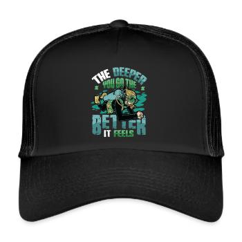Tiefseetaucher, Gerätetauchen - Trucker Cap - Schwarz/Schwarz - Vorne