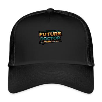 Futur médecin, étudiant en médecine - Casquette trucker  - noir/noir - Devant