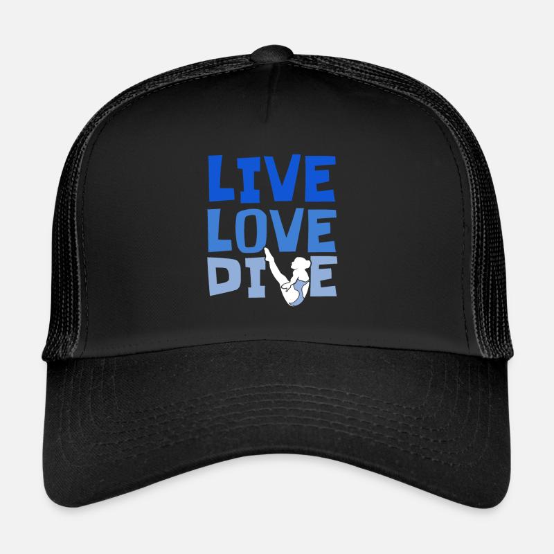 Turmspringen Turmspringer Liebe - Trucker Cap - Schwarz/Schwarz