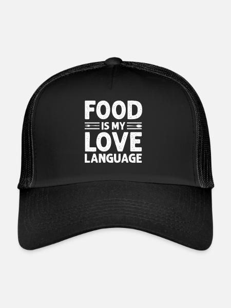 La nourriture est mon langage d’amour - Casquette trucker  - noir/noir - Devant