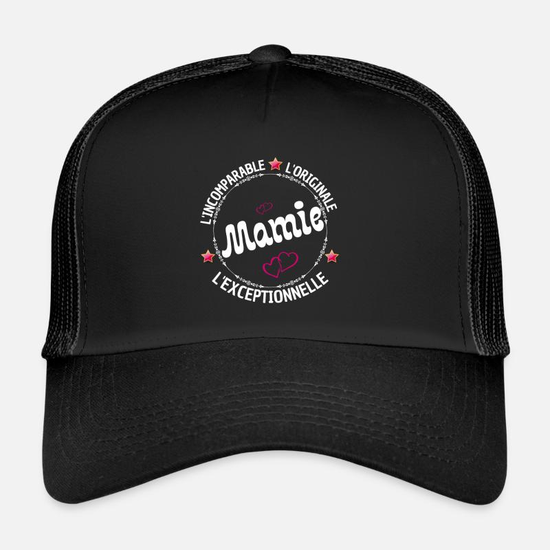 Mamie L'incomparable L'originale L'exceptionnelle - Casquette trucker  - noir/noir