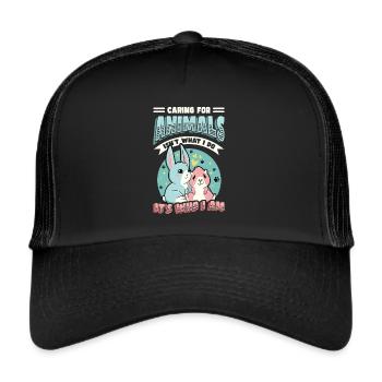 Prendre soin des animaux - refuge pour animaux, amoureux des animaux - Casquette trucker  - noir/noir - Devant