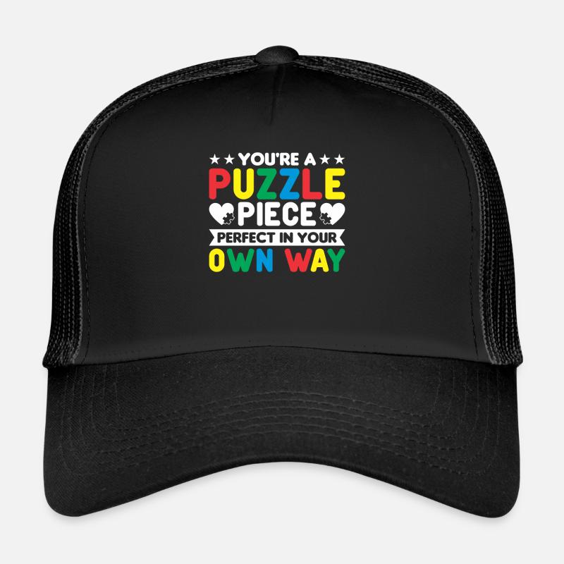 Sensibilisation à l’autisme Pièce de puzzle parfaite à votre façon Casquette trucker 
