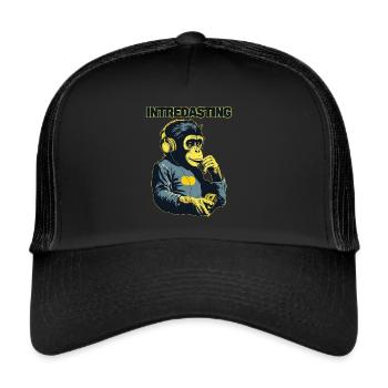 Intredasting Beats - Singe intéressant - Casquette trucker  - noir/noir - Devant