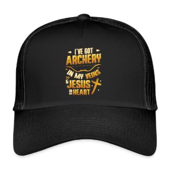 Religious archer, Archery - Trucker Cap - black/black - Front