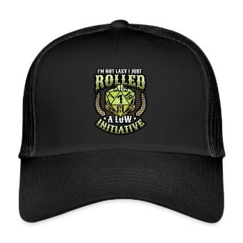 Ich Bin Nicht Faul, Ich Habe Nur keine Initiative - Trucker Cap - Schwarz/Schwarz - Vorne