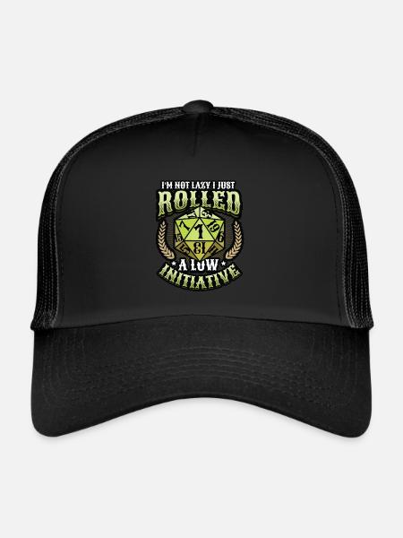 Je ne suis pas paresseux, je n’ai juste pas d’initiative - Casquette trucker  - noir/noir - Devant