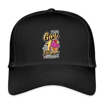 This girl is now 10, double digits - Trucker Cap - black/black - Front